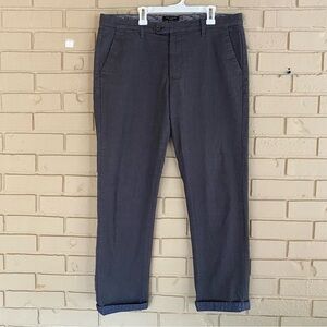 Ted Baker London Mens 34R Gray Khaki Cotton Blend Modern Pants